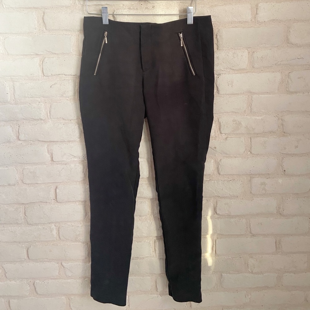 Zara Black Dress Pants Zipper Pockets on Front S